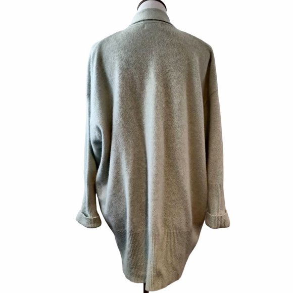 JH Collectibles Womens Vtg Pale Green Wool/Angora Open Shawl Collar Cardigan L - Picture 3 of 12